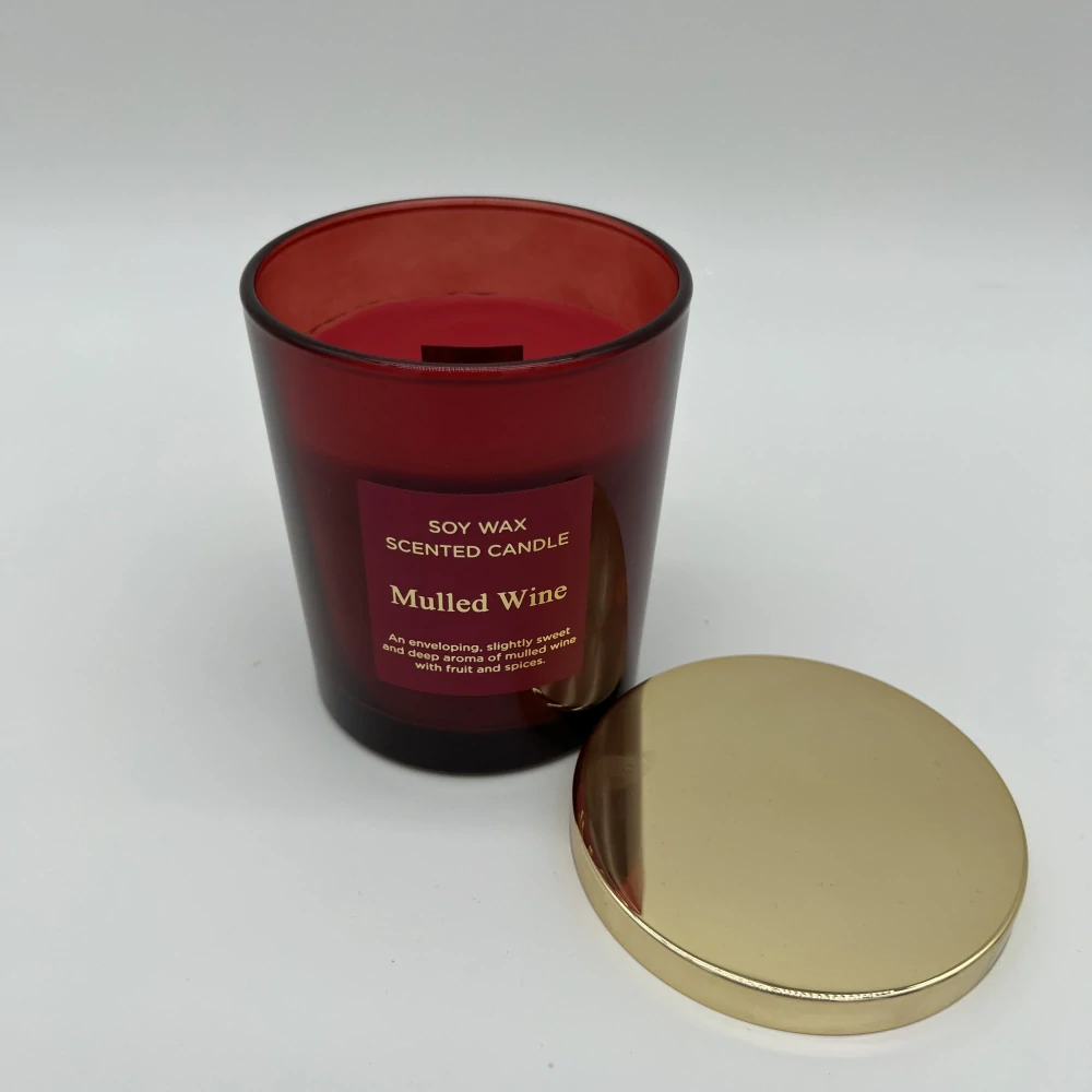 SVÍČKA VE SKLE S DŘEVĚNÝM KNOTEM 