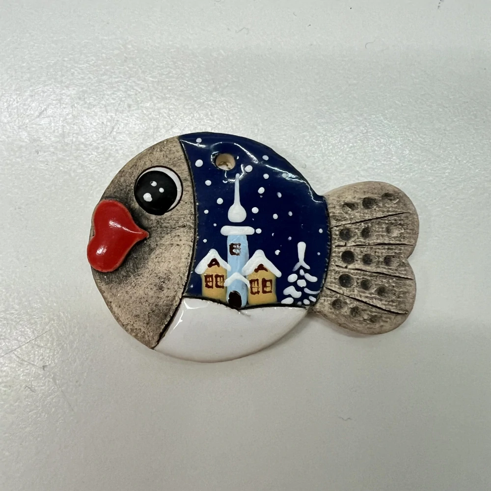 KERAMICKÁ RYBIČKA K ZAVĚŠENÍ 