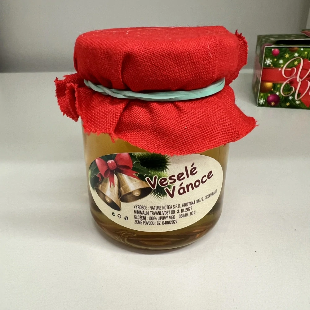 🎁 Vánoční dárkový balíček – med & čaje „Veselé Vánoce“
