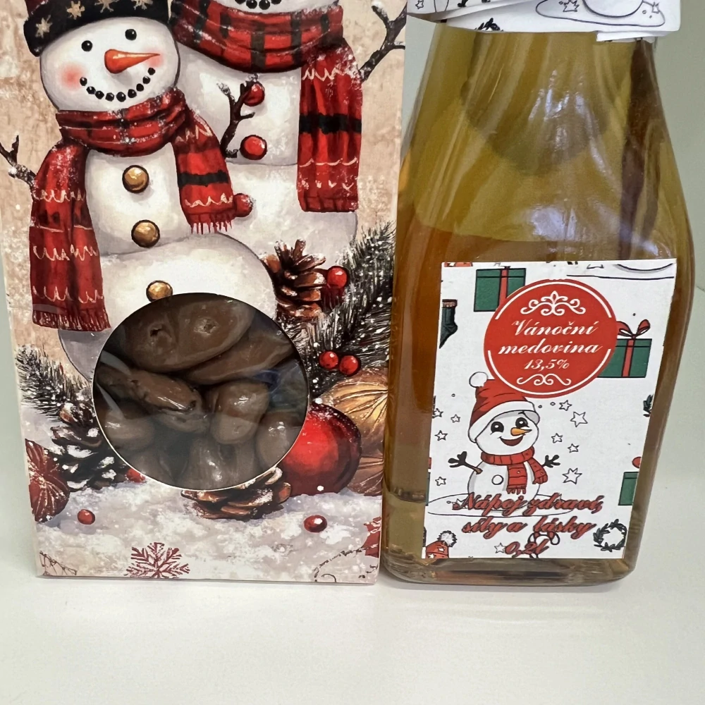 🎁 Vánoční dárkový balíček – Medovina & Rozinky v čokoládě