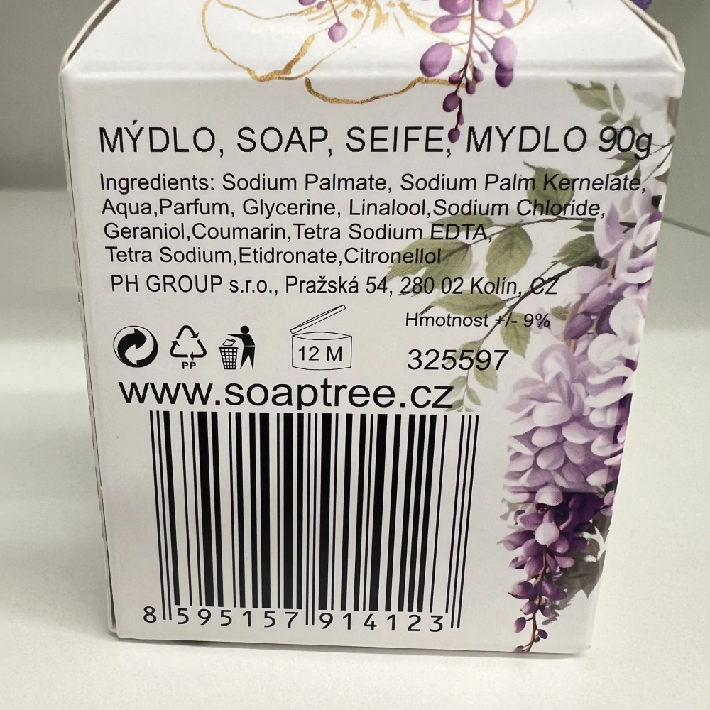 🌸 Přírodní mýdlo – Hezký den s vistárií (90 g)