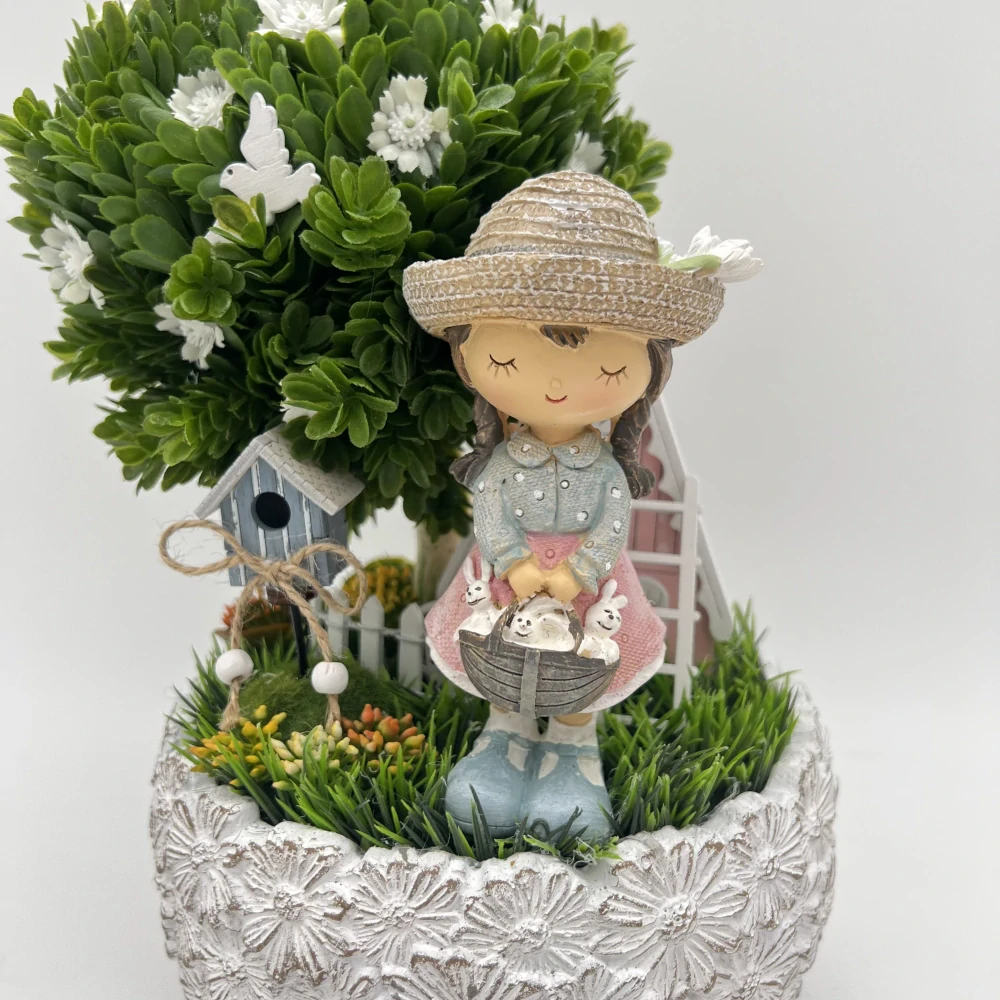 🌿👧 Dekorační aranžmá s holčičkou 👧🌿