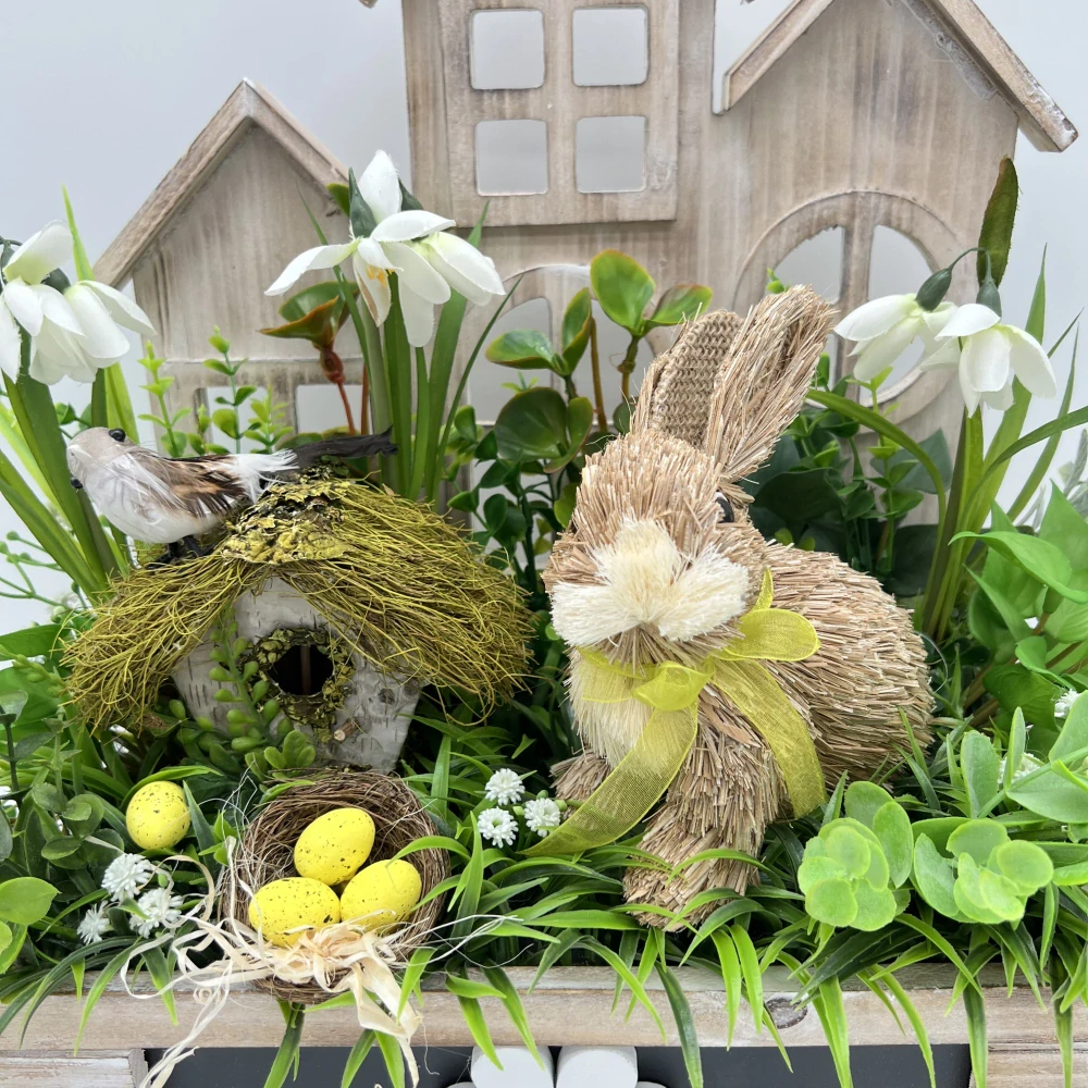 🏡🐰 Dekorační dřevěný domek se zajíčkem 🐰🏡