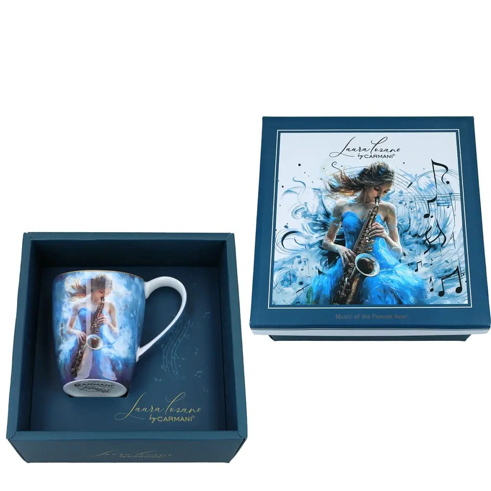 📝 Hrnek 350 ml – Laura Lozano „Hudba ženské duše“ 🎶💙