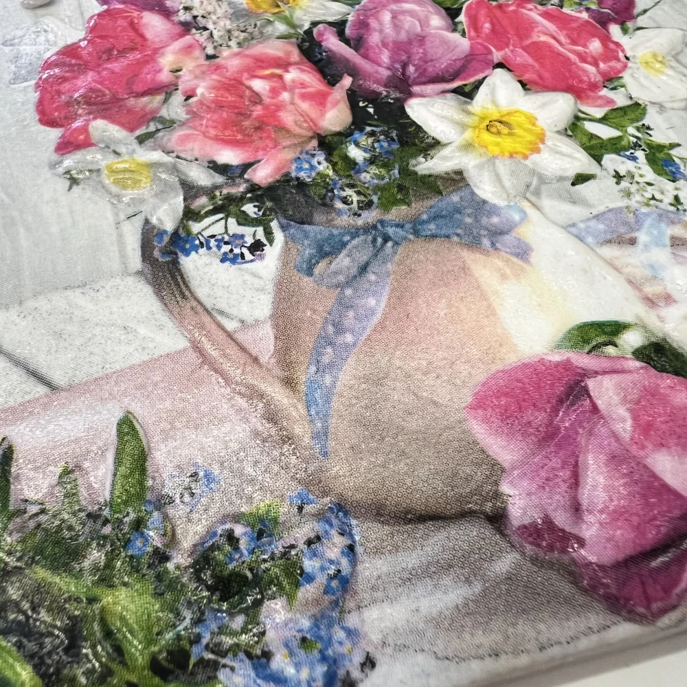 🌷 Zdobená keramická dlaždice – Jarní kytice 🌼