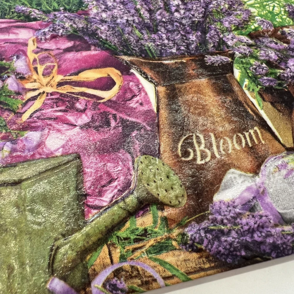 💜 Zdobená keramická dlaždice – Levandulová zahrada 🌸