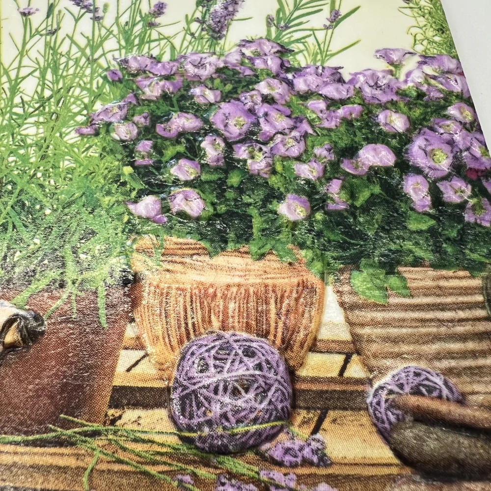 💜 Zdobená keramická dlaždice – Levandulové květináče 🌸