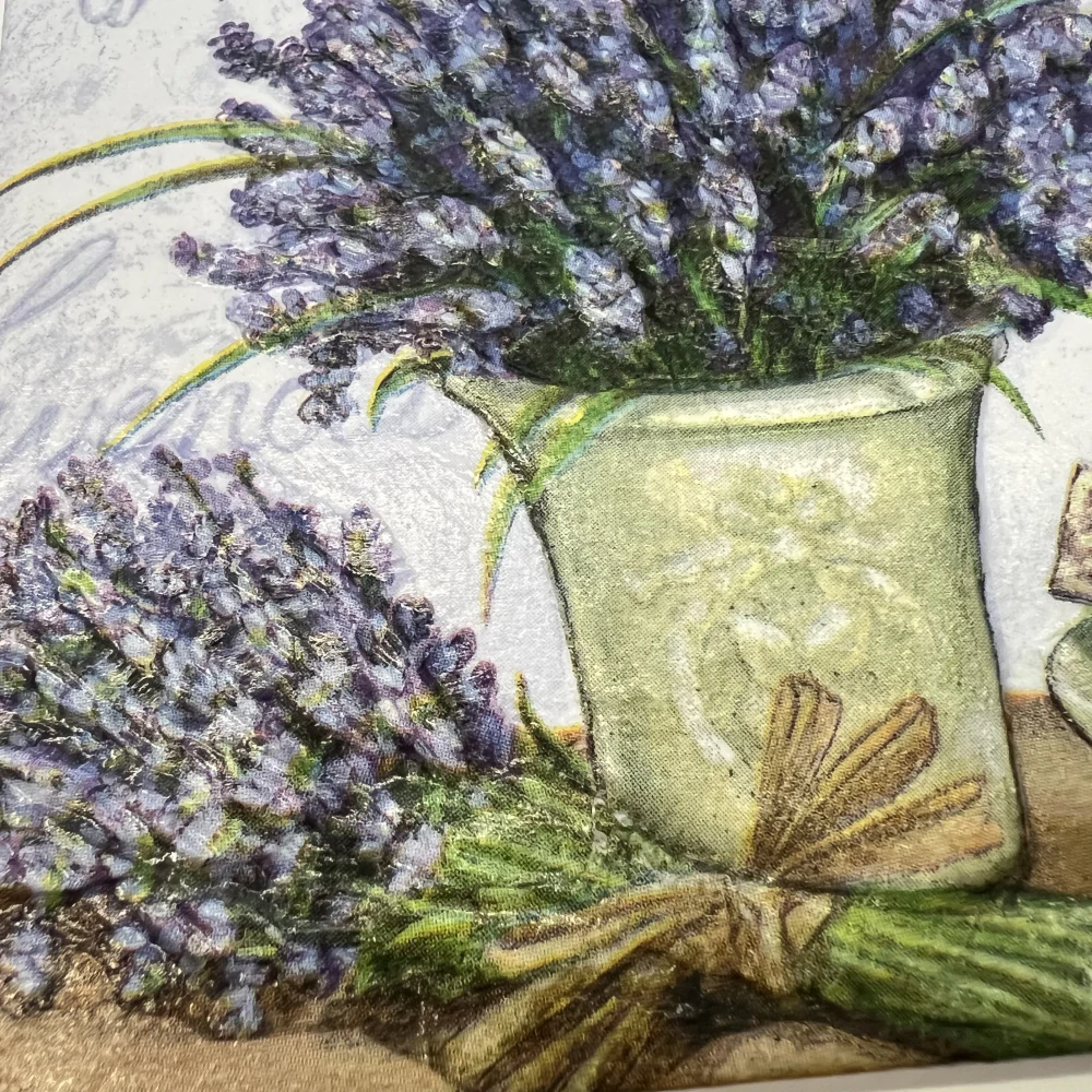 💜 Zdobená keramická dlaždice – Levandulová něha 🦋