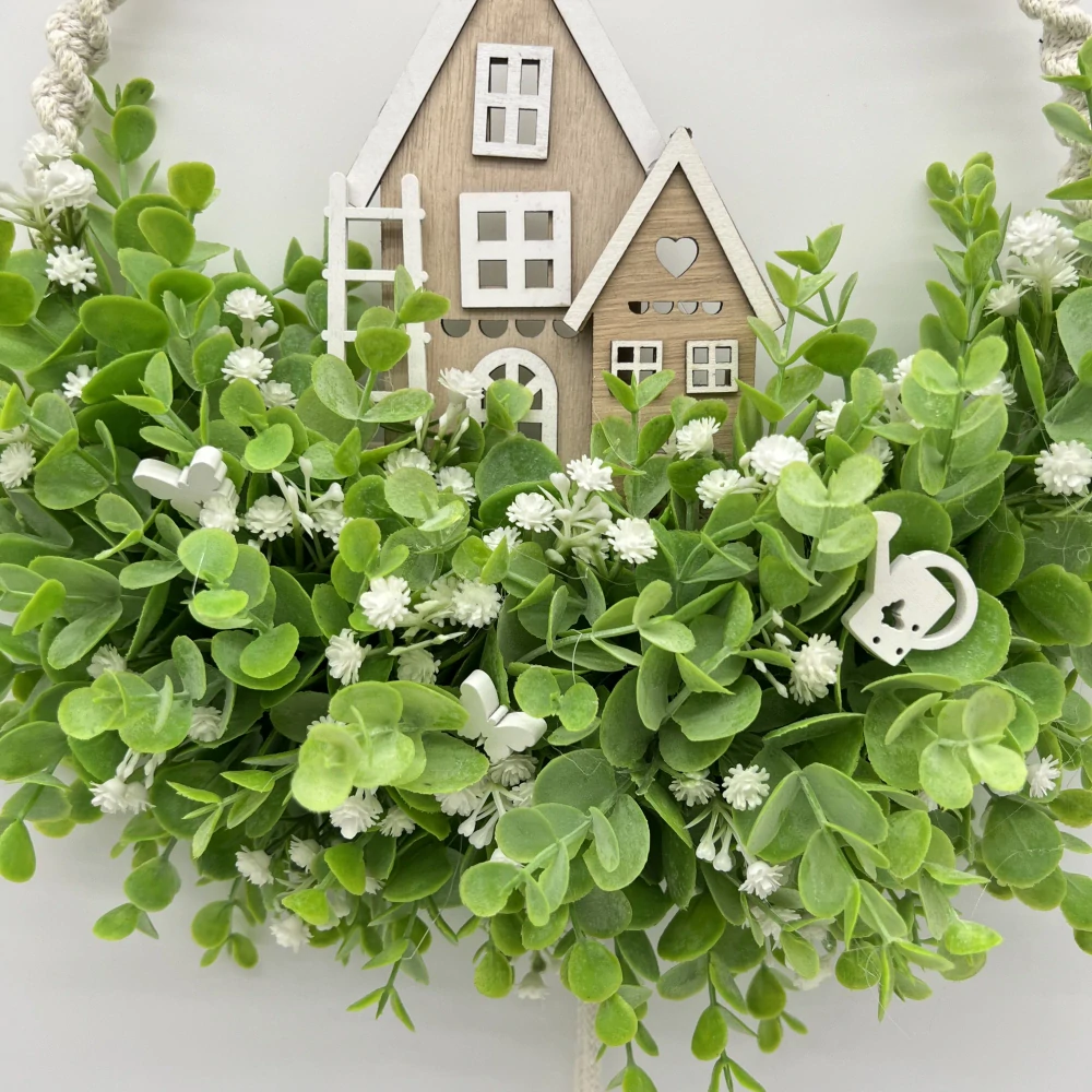 🌿 Jarní věnec s domečky 🏡