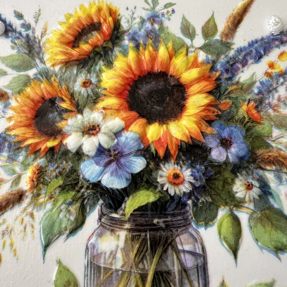 🌻✨ Dlaždice zdobená technikou Decoupage 3D ✨🌻
