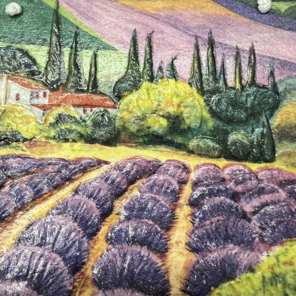 💜🌿 Keramická dlaždice – Levandulová krajina 🏡✨