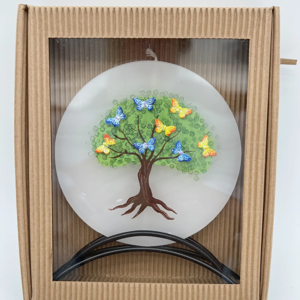 🌳🦋 Ručně vyráběná dekorativní svíčka – Strom života 🦋🌳