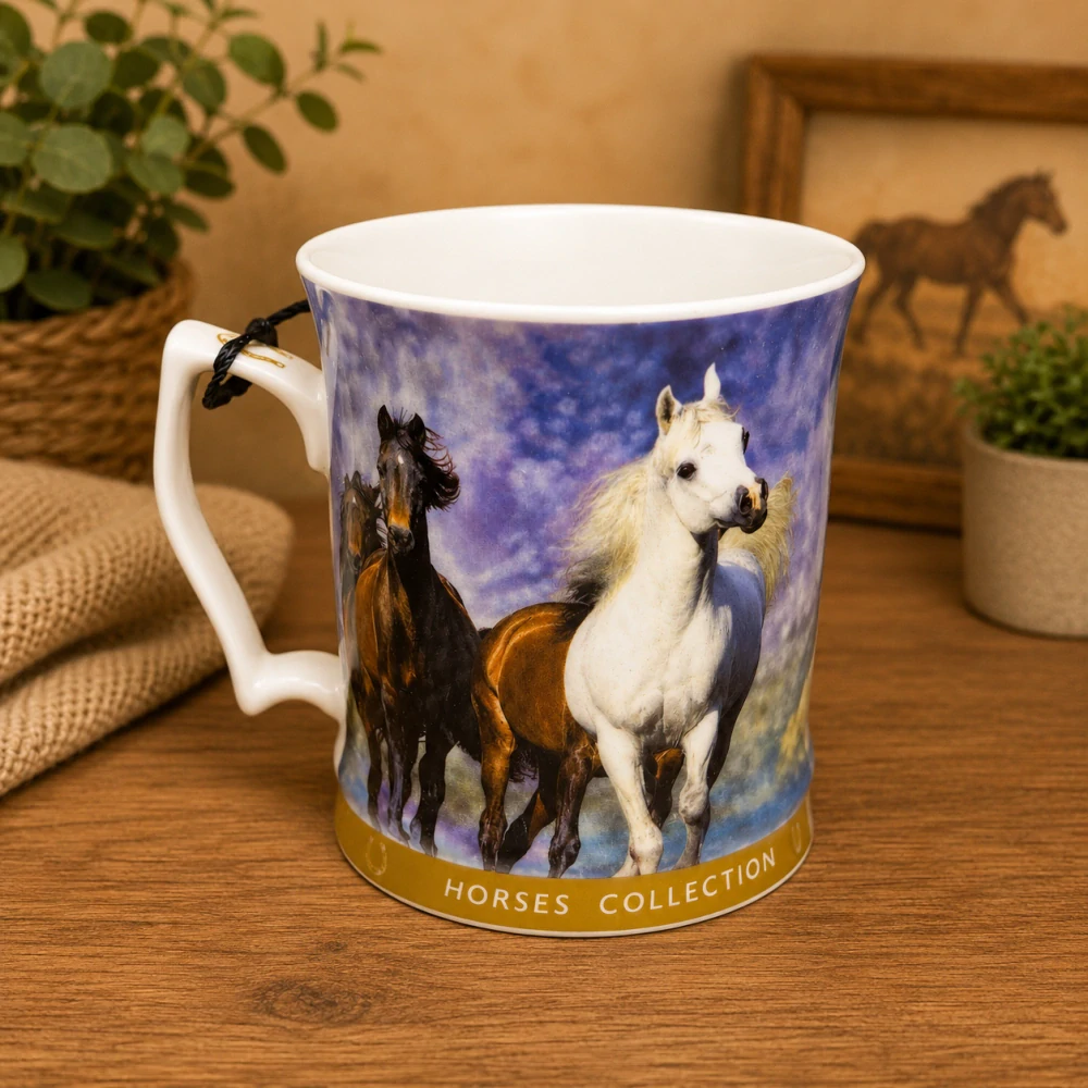 🐎☕ Carmani – Porcelánový hrnek Horses Collection v dárkové krabičce, 480 ml 🎁🤍