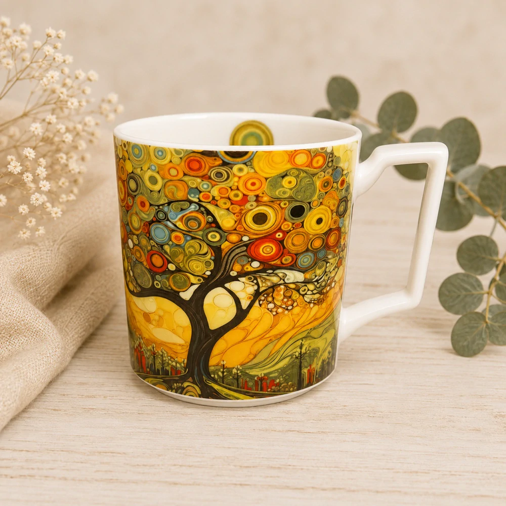 ☕🌳 Velký porcelánový hrnek – Strom života 🌳☕