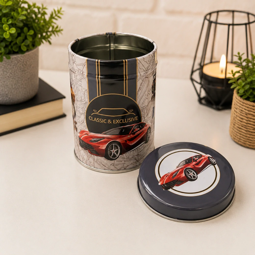 🏎️☕ Plechová dóza na kávu, čaj nebo cukr – Classic & Exclusive ❤️