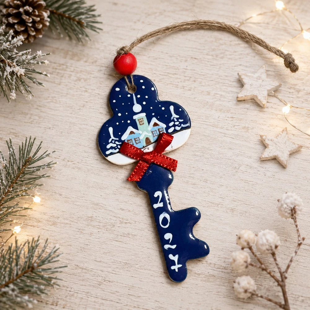 🎄🔑 Keramická dekorace PF 2027 – klíč 🔑🎄