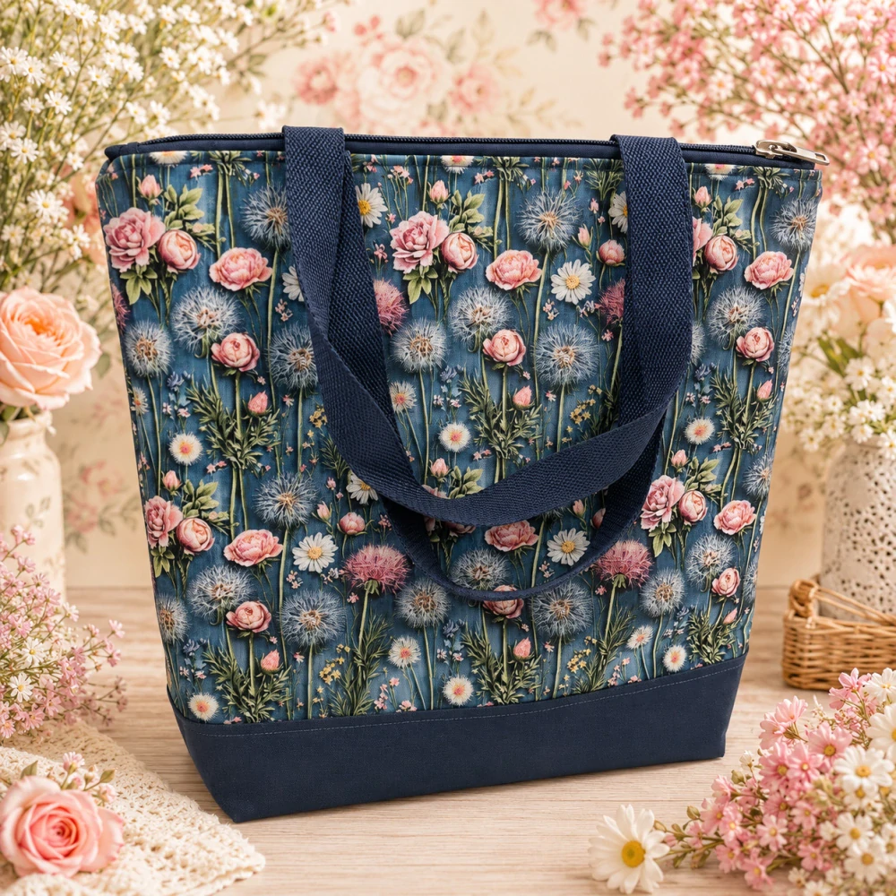 🌸👜 Taška na zip s květinovým motivem 🌿✨