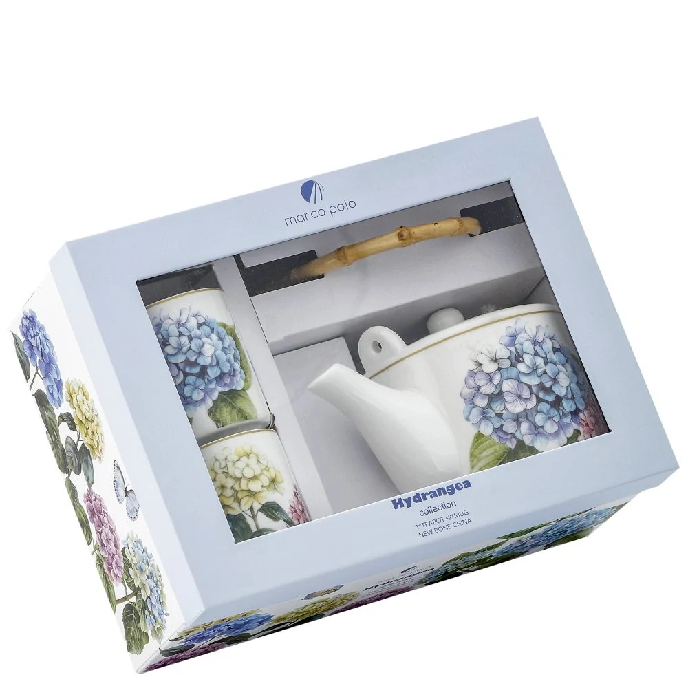 🌸 Čajová souprava pro 2 osoby – Hortenzie (Hydrangea Collection) 🌸