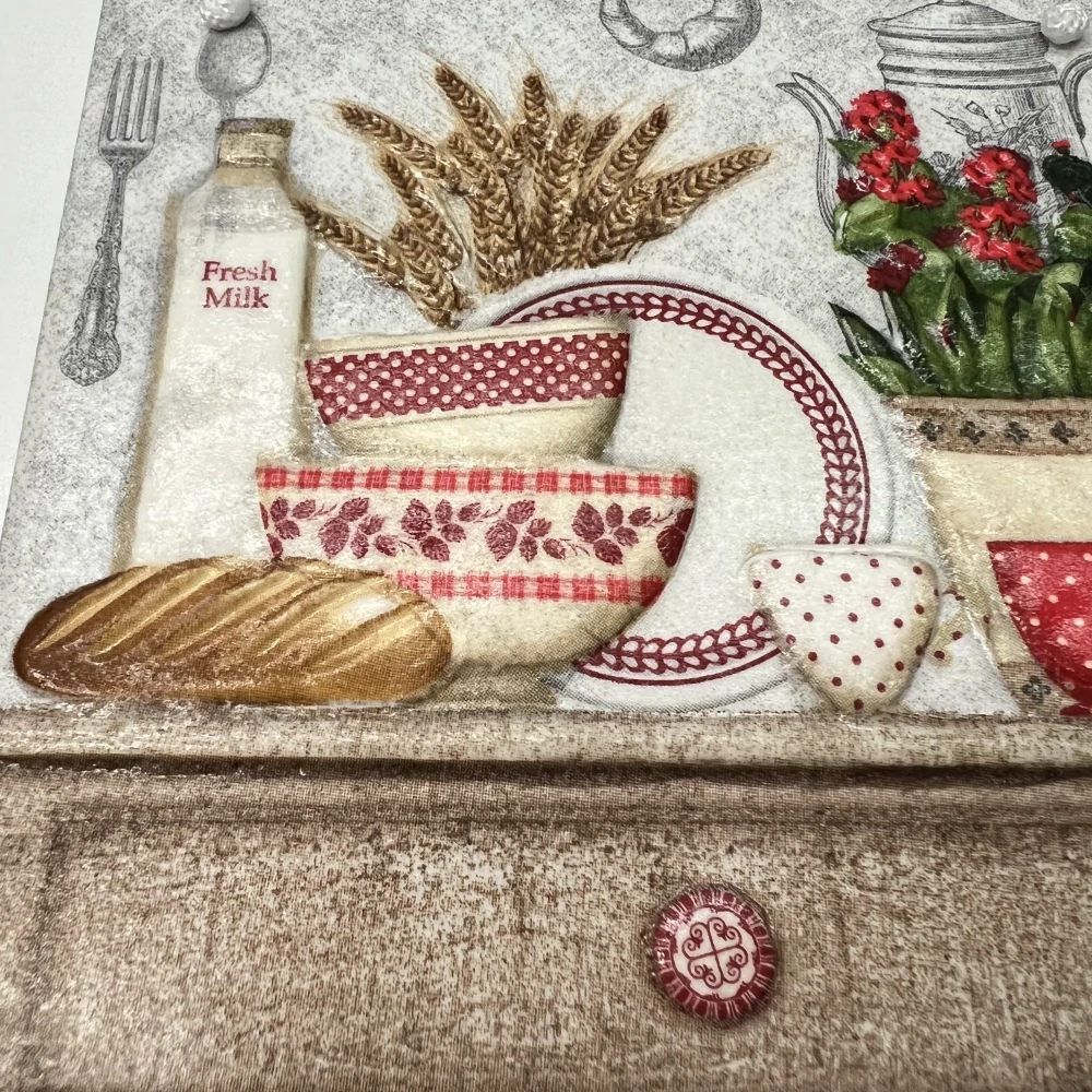 🍞🌾 Keramická dlaždice zdobená technikou Decoupage 3D 🌾🍞