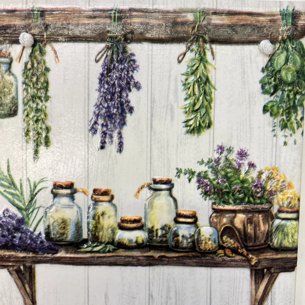 🌿💜 Dekorativní keramická dlaždice – bylinky 💜🌿