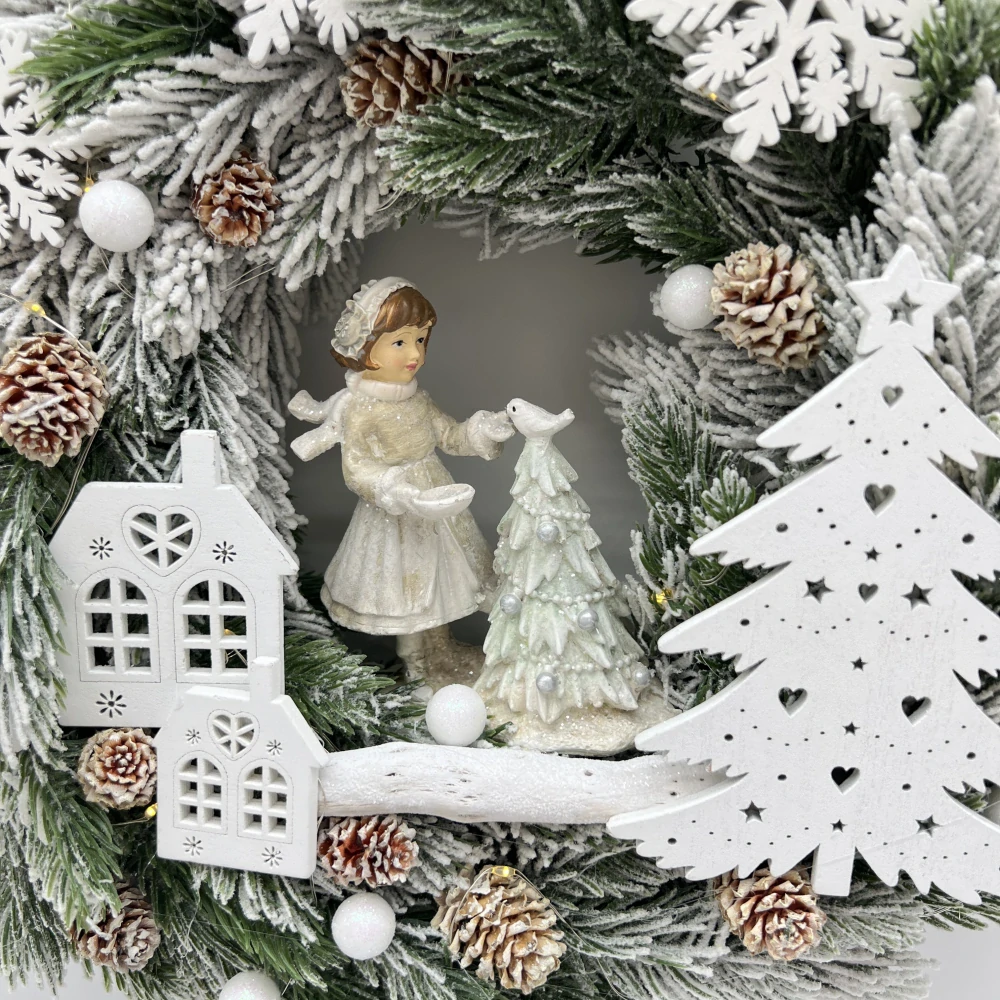 🎄✨ Zimní věnec s osvětlením a figurkou ✨🎄