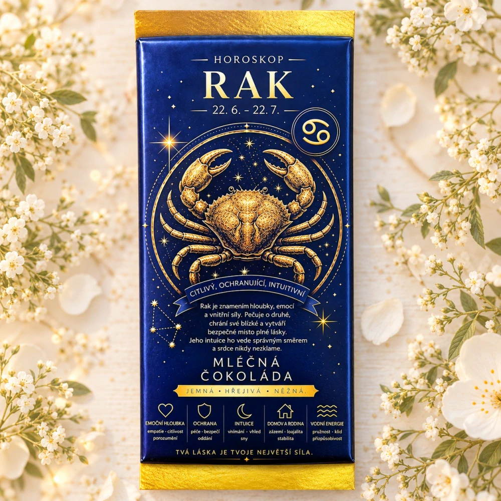 🦀✨ Horoskop – Rak | Mléčná čokoláda 100 g ✨🦀