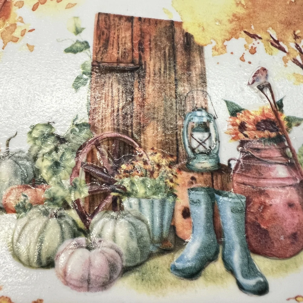 🍂🎃 Keramická dlaždice – Podzimní zahrada 🍁✨