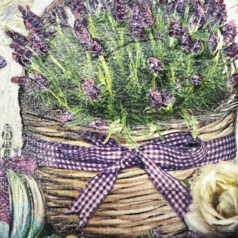 💜🦋 Keramická dlaždice – Košík plný levandule 🌿✨