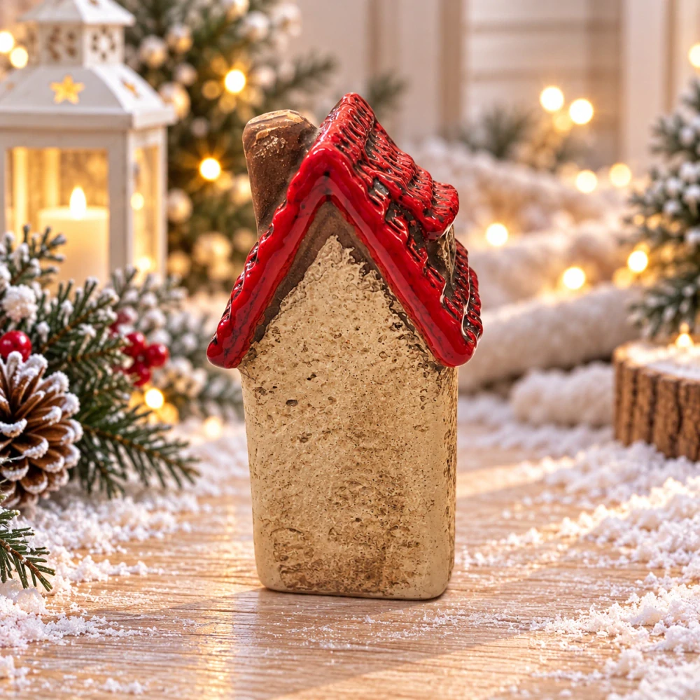 🏠✨ Keramický domeček – zimní dekorace ❄️❤️