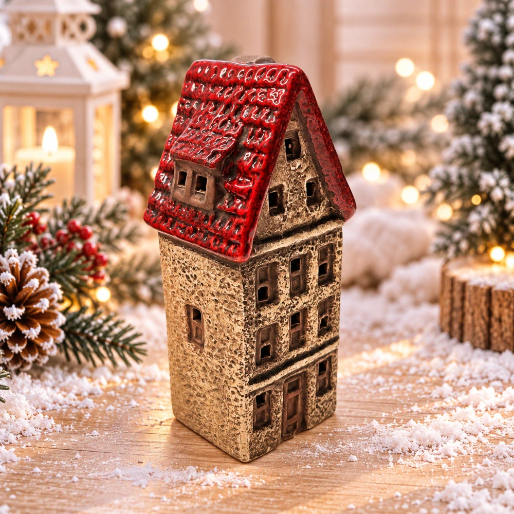 🏠✨ Keramický domeček s LED osvětlením ❤️❄️