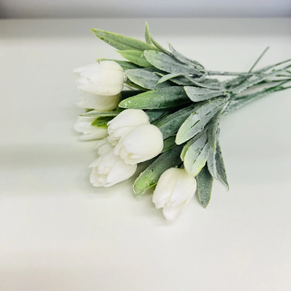 JARNÍ DEKORACE MINI TULIPÁN - BARVA BÍLÁ