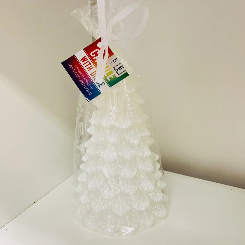 ZIMNÍ DEKORACE SVÍČKA TVAR STROMEČEK VELKÝ S DIODOU