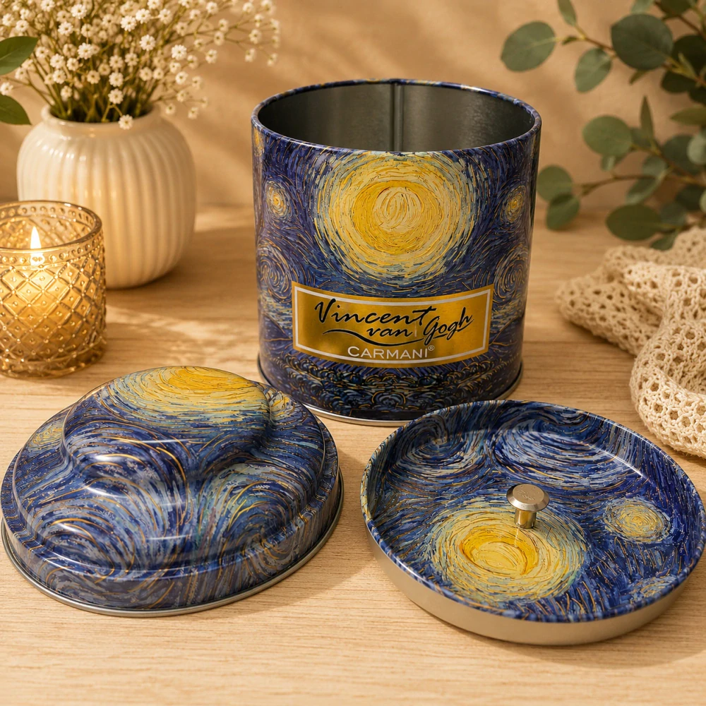 ☕🌌 Dóza na kávu, čaj nebo cukr – motiv inspirovaný dílem Vincenta van Gogha 🎨✨