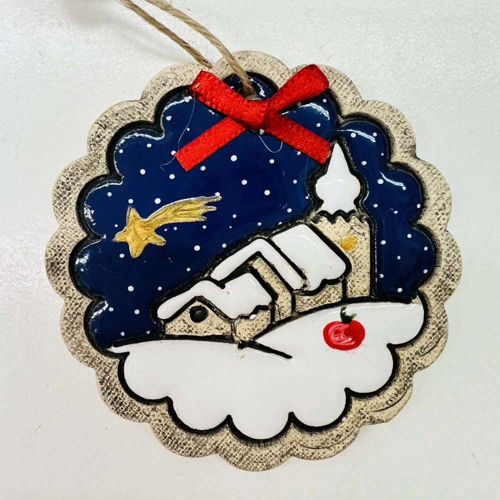 ZIMNÍ DEKORACE K ZAVĚŠENÍ OZDOBA KOLEČKO