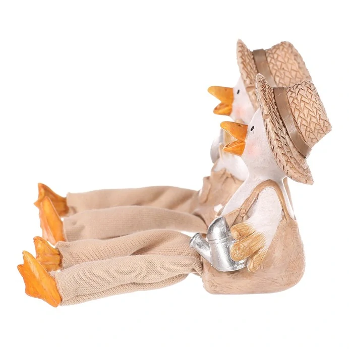 JARNÍ DEKORACE FIGURKA KACHNY SEDÍCÍ - DVA DRUHY - CHLAPEC A DÍVKA 