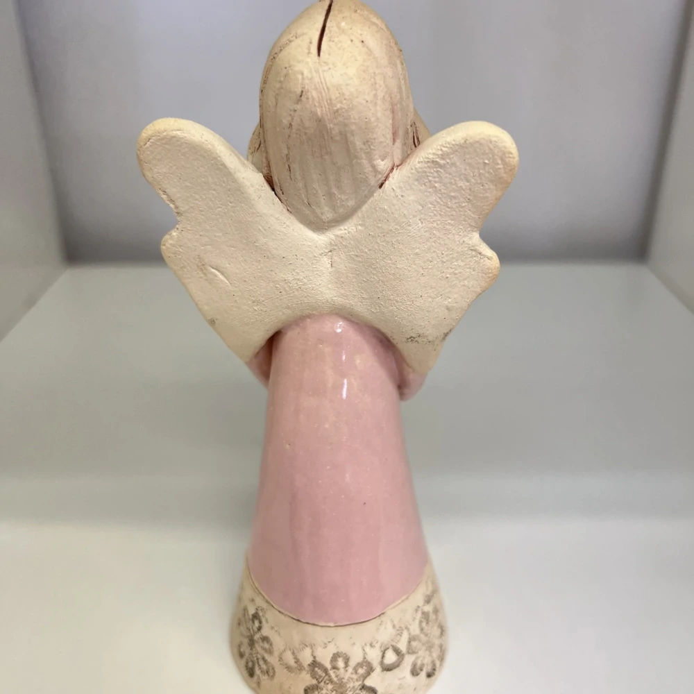 DEKORACE ANDĚLKA SE SRDCEM GLAZOVANÁ 