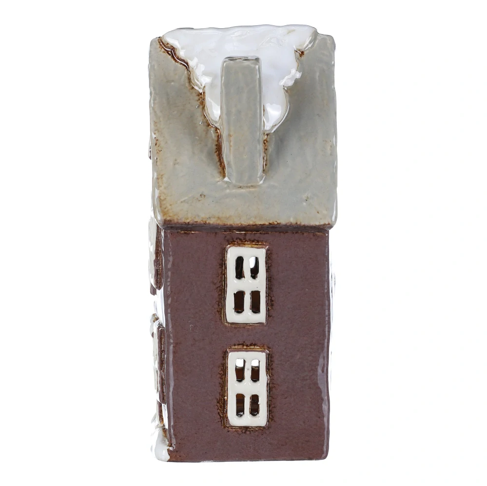 ZIMNÍ KERAMICKÝ DOMEK NA ČAJOVOU SVÍČKU 