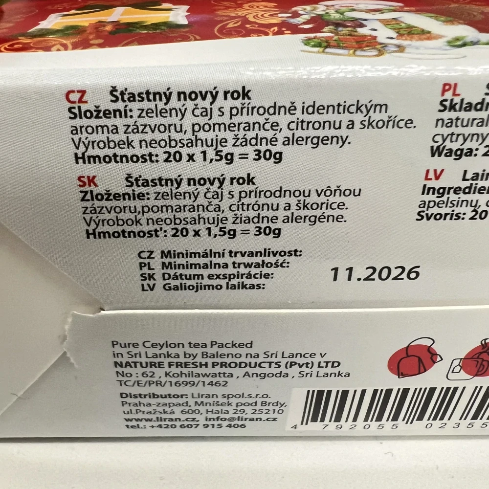 🎁 Vánoční dárkový balíček – čaj „Šťastný nový rok“ + pralinky Moments