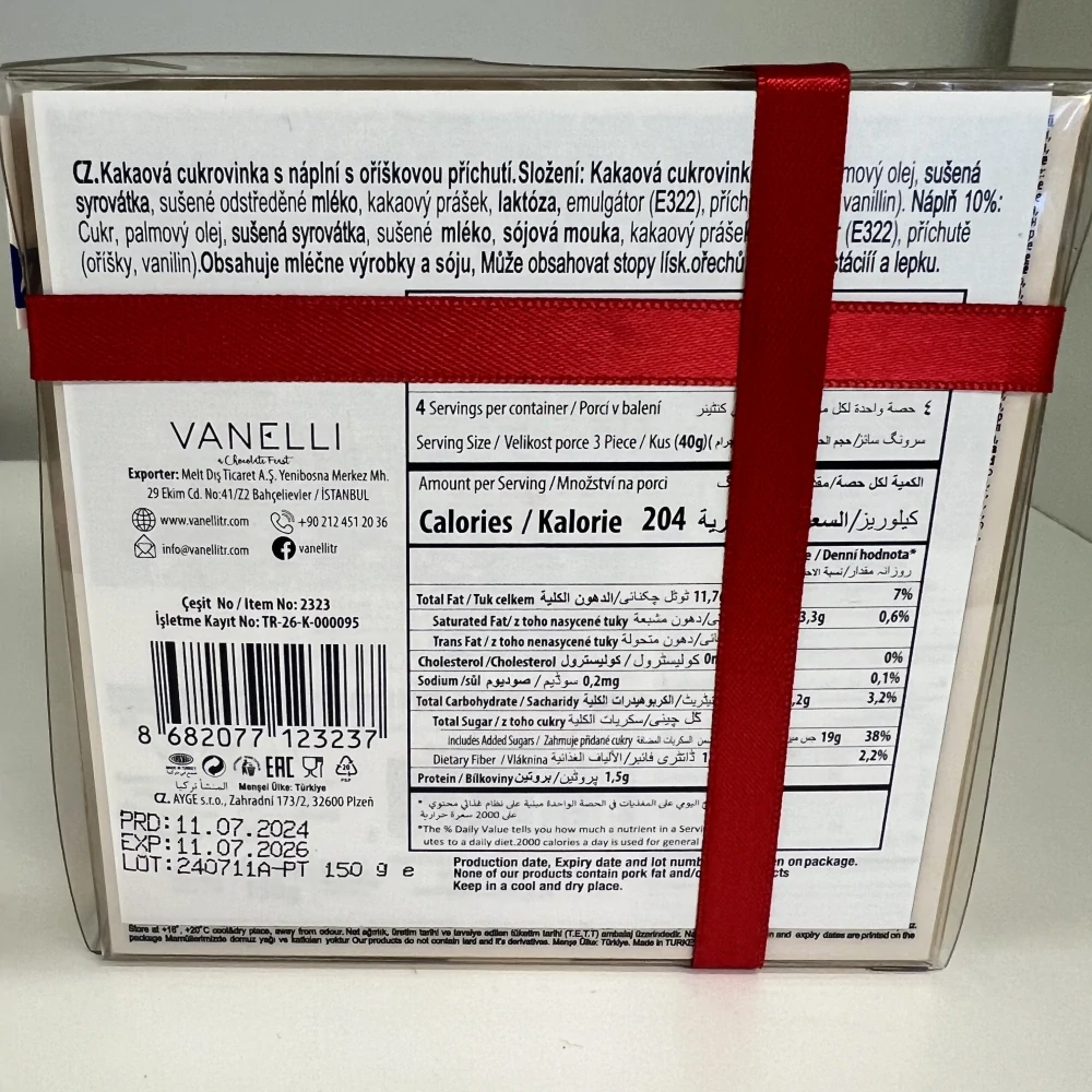 🎁 Vánoční dárkový balíček – med „Veselé Vánoce“ + pralinky Moments