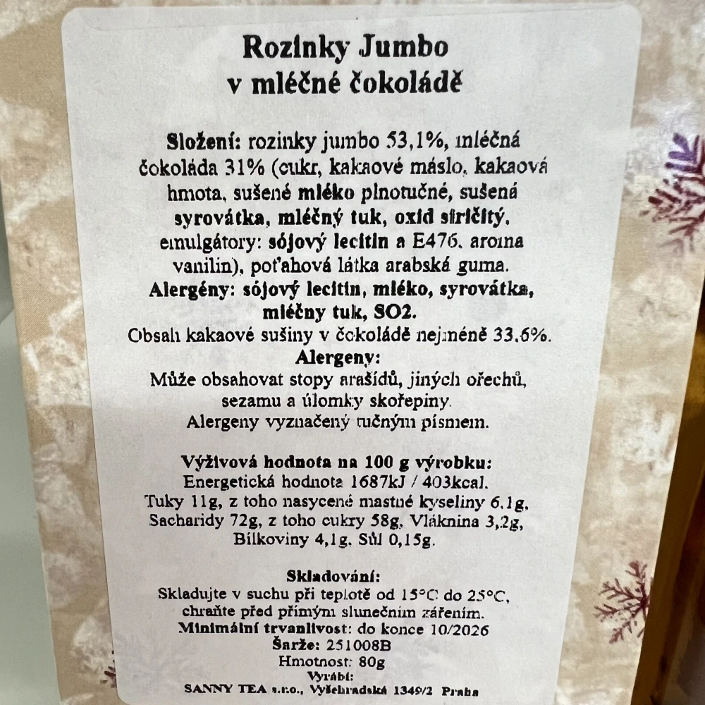 🎁 Vánoční dárkový balíček – Medovina & Rozinky v čokoládě