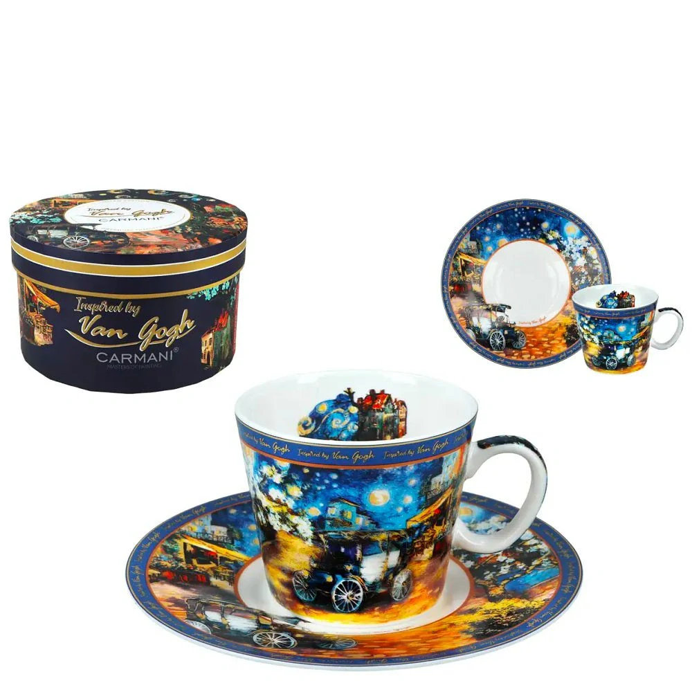 ☕ Espresso šálek s podšálkem – inspirace Vincent van Gogh (100 ml) 🎨