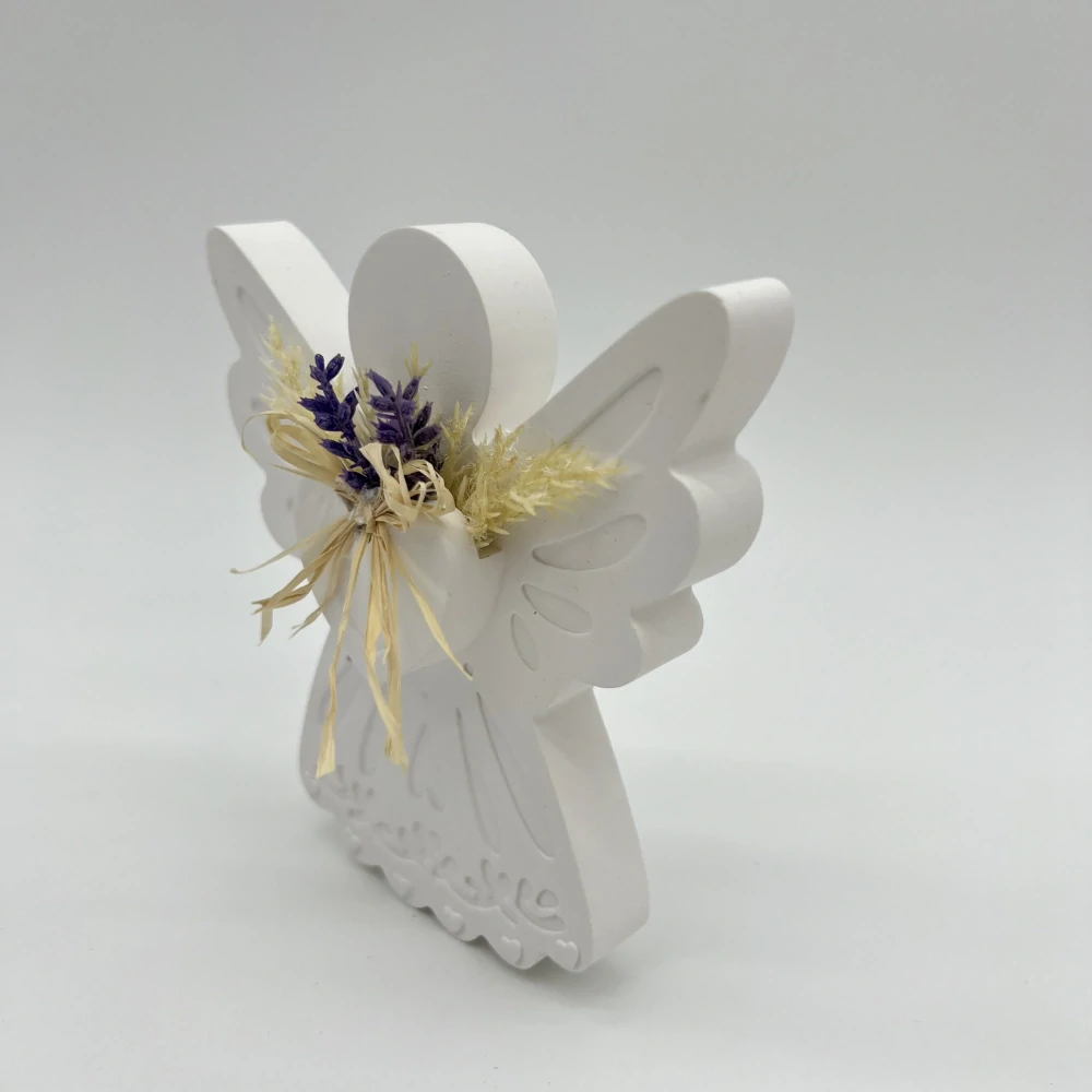 👼🤍 Andělská dekorace – levandule & obilí (12 cm) 🤍👼