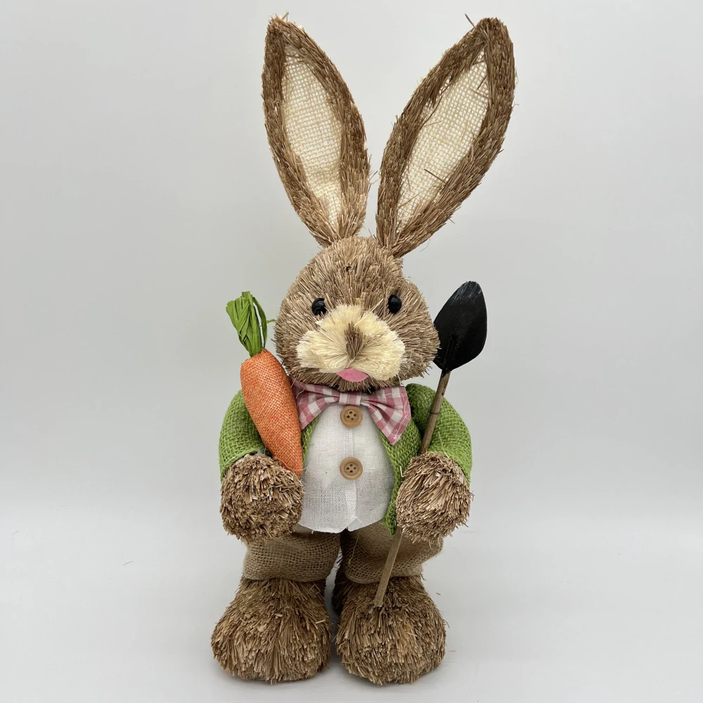 🐰 Velikonoční zajíček se zahradním náčiním – dekorace