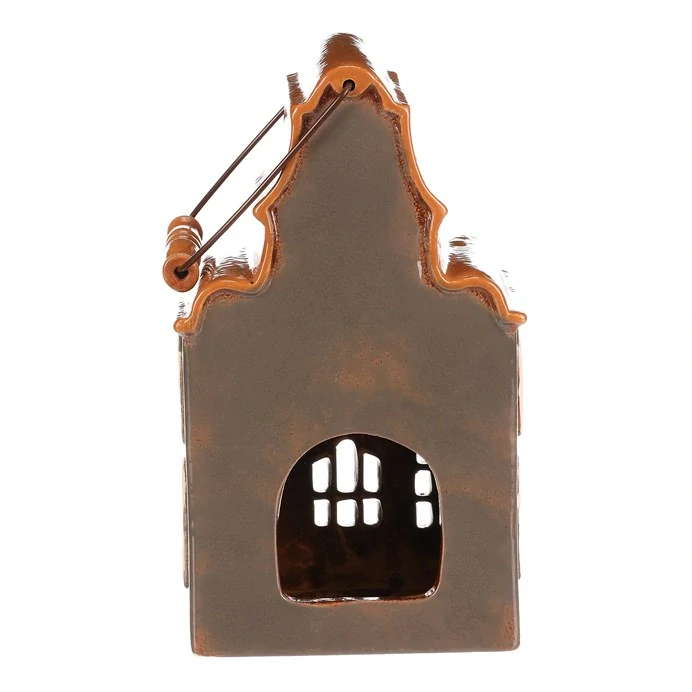 🏠 Keramický domeček – tmavě šedý s hnědou střechou