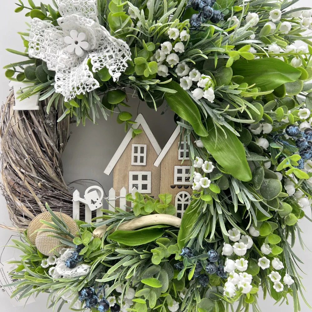 🌿🏡 Dekorační věnec s domečky 🏡🌿