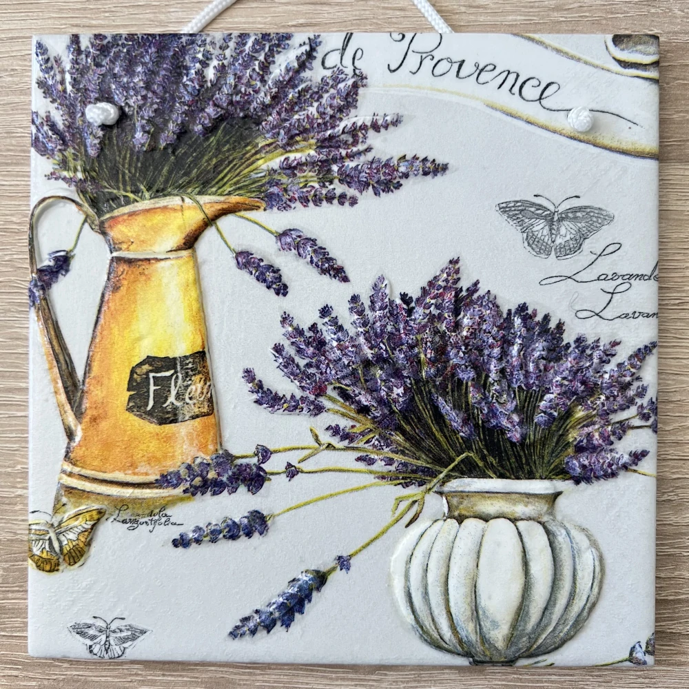 🌻✨ Dlaždice zdobená technikou Decoupage 3D ✨🌻