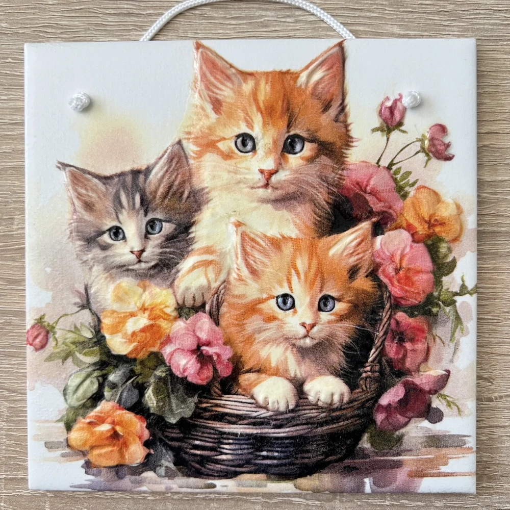 🌻✨ Dlaždice zdobená technikou Decoupage 3D ✨🌻