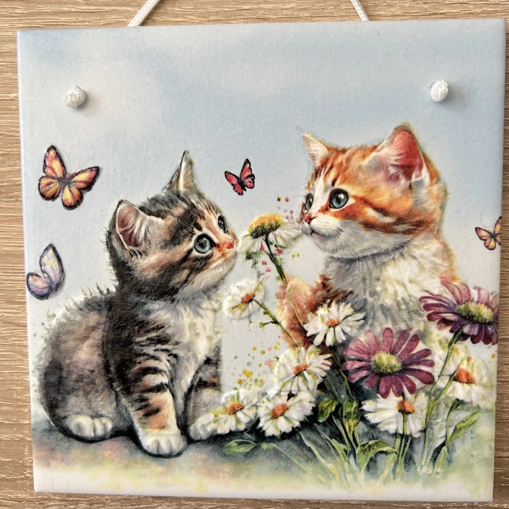 🌻✨ Dlaždice zdobená technikou Decoupage 3D ✨🌻