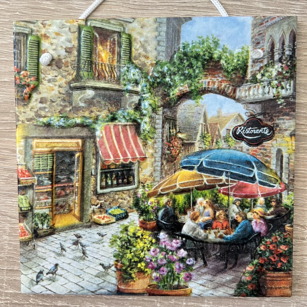 💜✨ Dlaždice zdobená technikou Decoupage 3D ✨💜