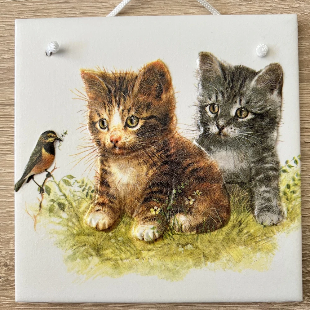 💜✨ Dlaždice zdobená technikou Decoupage 3D ✨💜